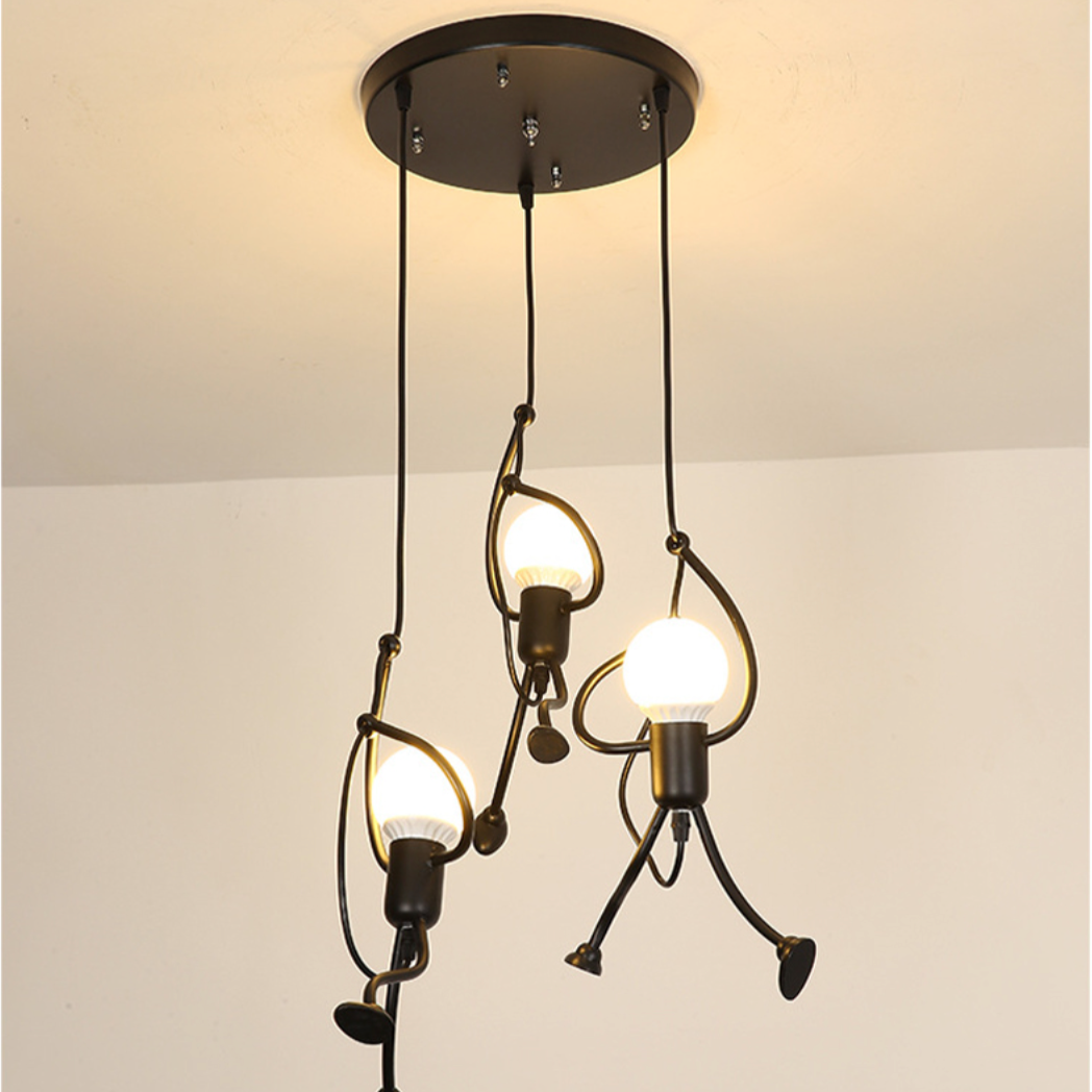 Kryntoch | Industrial Silhouette Humanoid Form Art Deco Ceiling Light