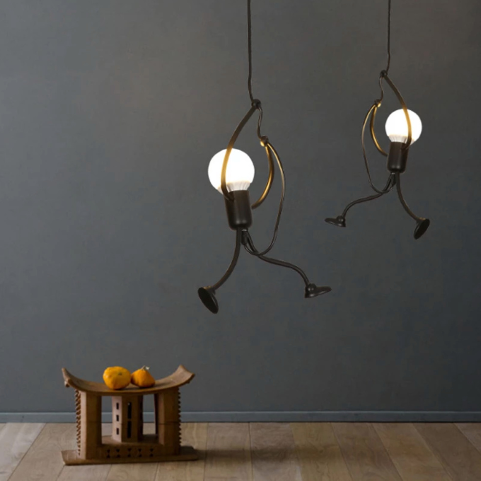 Kryntoch | Industrial Silhouette Humanoid Form Art Deco Ceiling Light