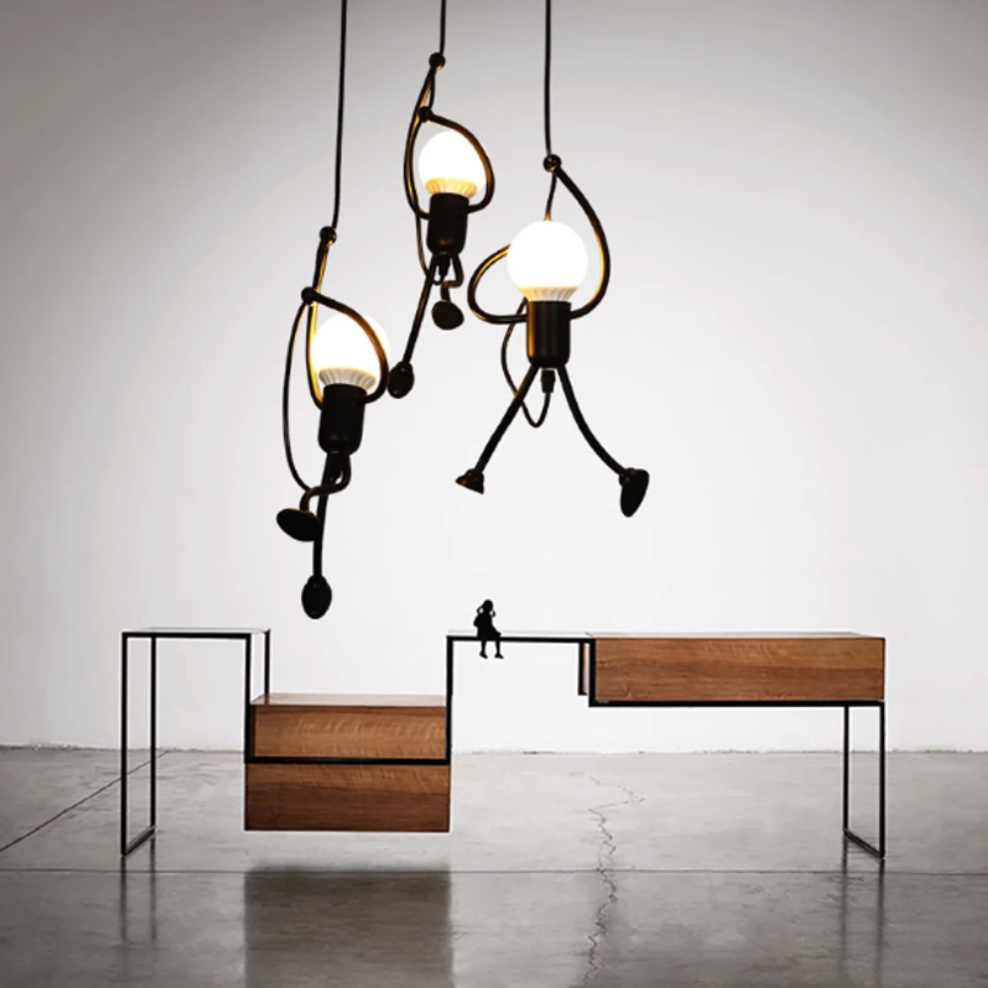 Kryntoch | Industrial Silhouette Humanoid Form Art Deco Ceiling Light