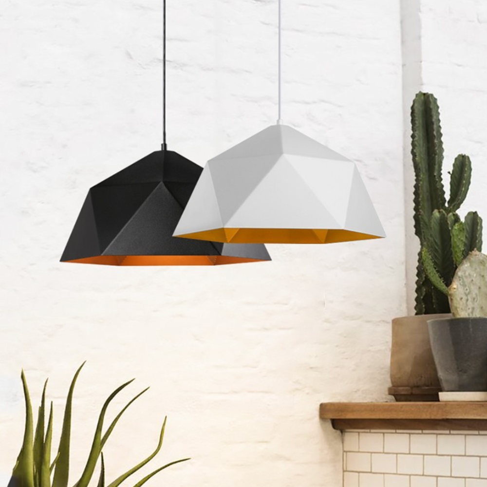 Veldoran | Ribbed Geometric Cone Industrial Metal Pendant Light