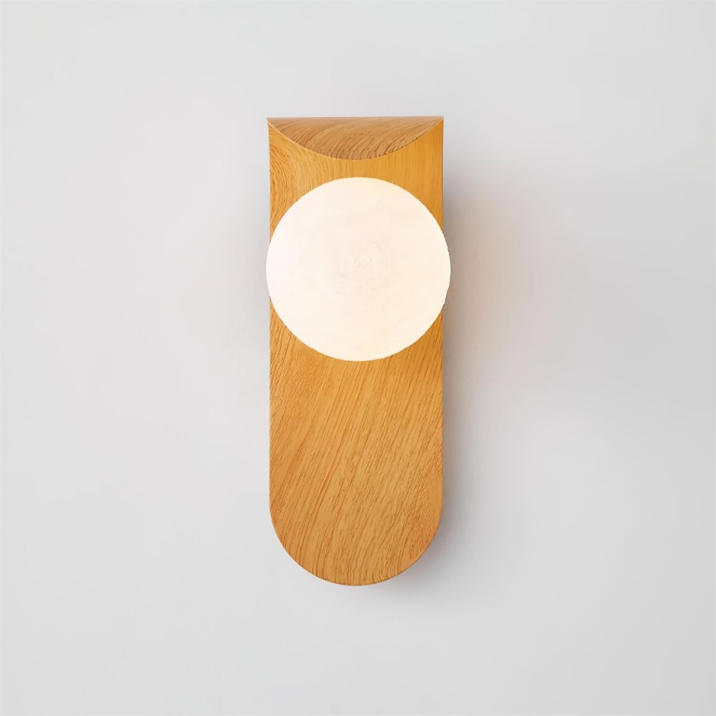 Lythose | Modern Arched Wood Grain Wall Light with Ball Globe