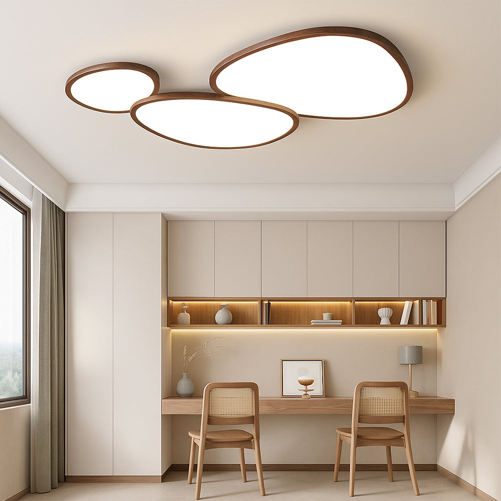 Vedra | Nordic Style Flat Wooden Frame Ceiling Light