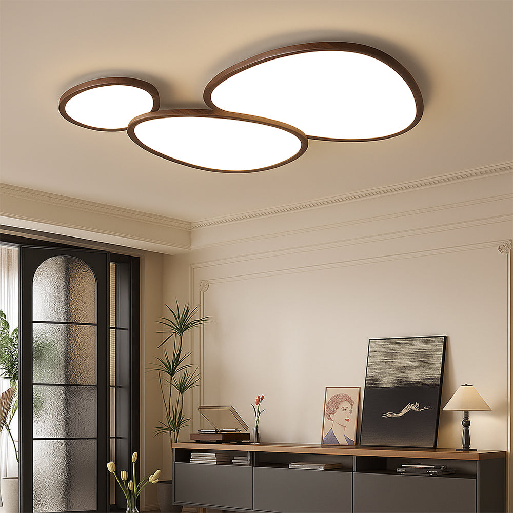 Vedra | Nordic Style Flat Wooden Frame Ceiling Light