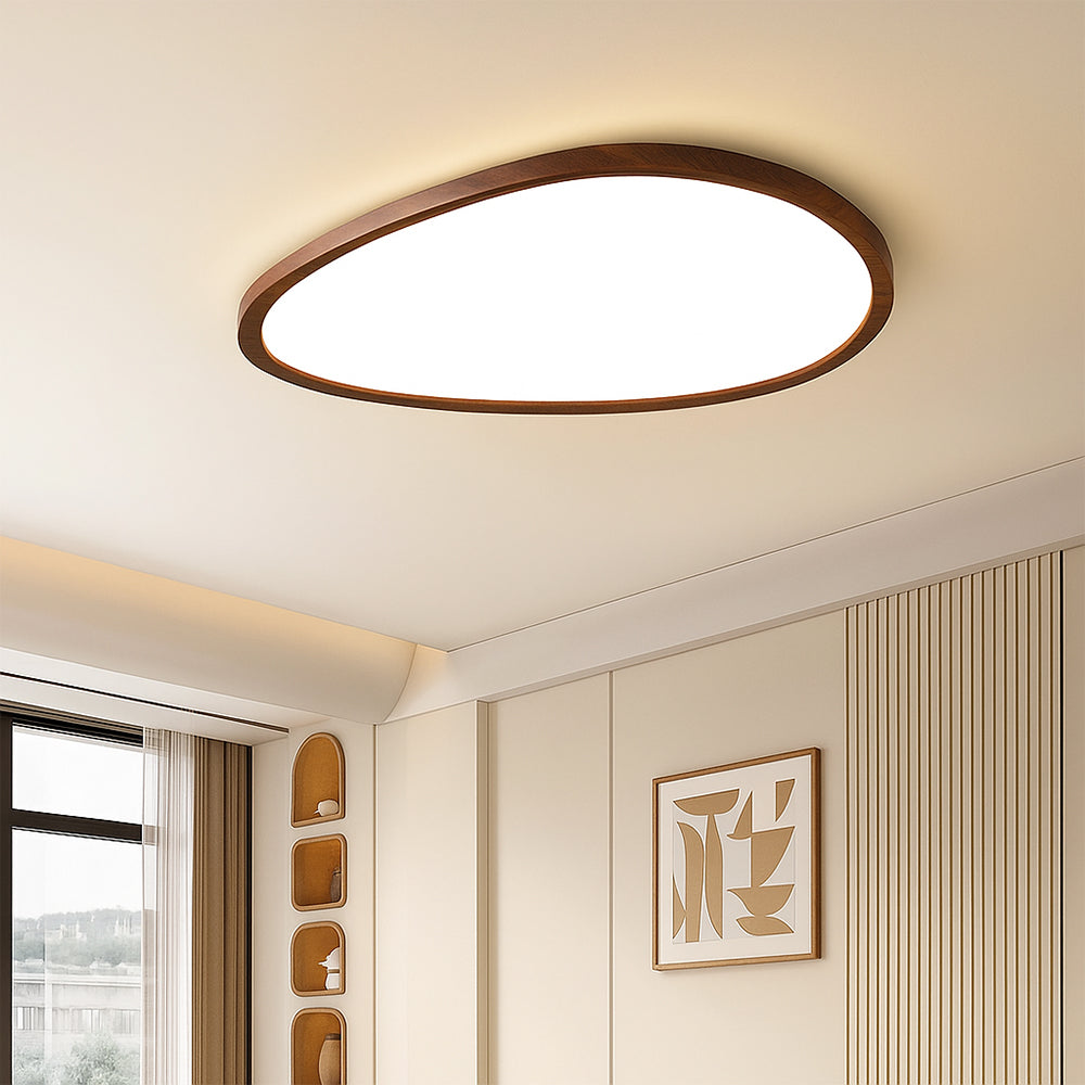 Vedra | Nordic Style Flat Wooden Frame Ceiling Light
