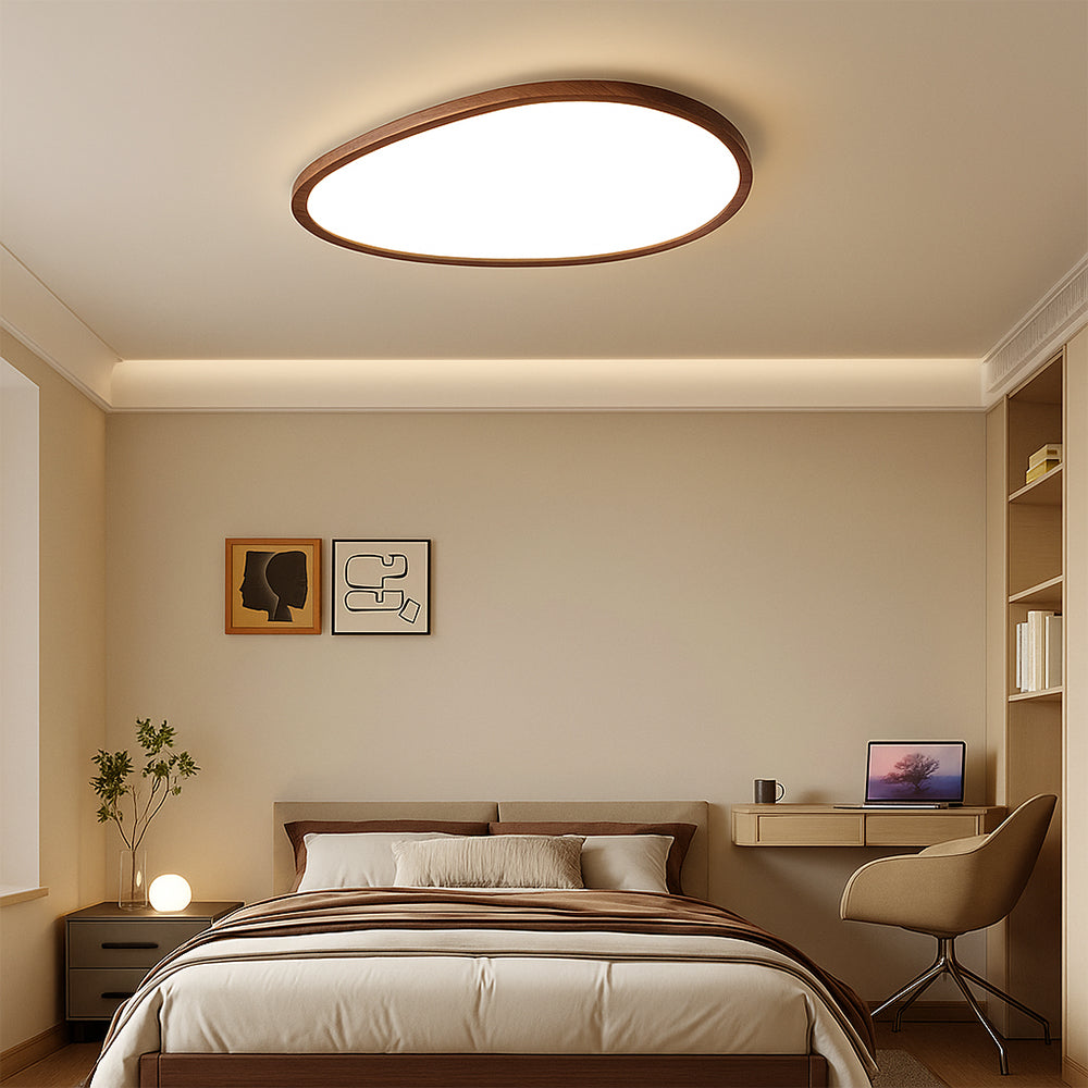 Vedra | Nordic Style Flat Wooden Frame Ceiling Light