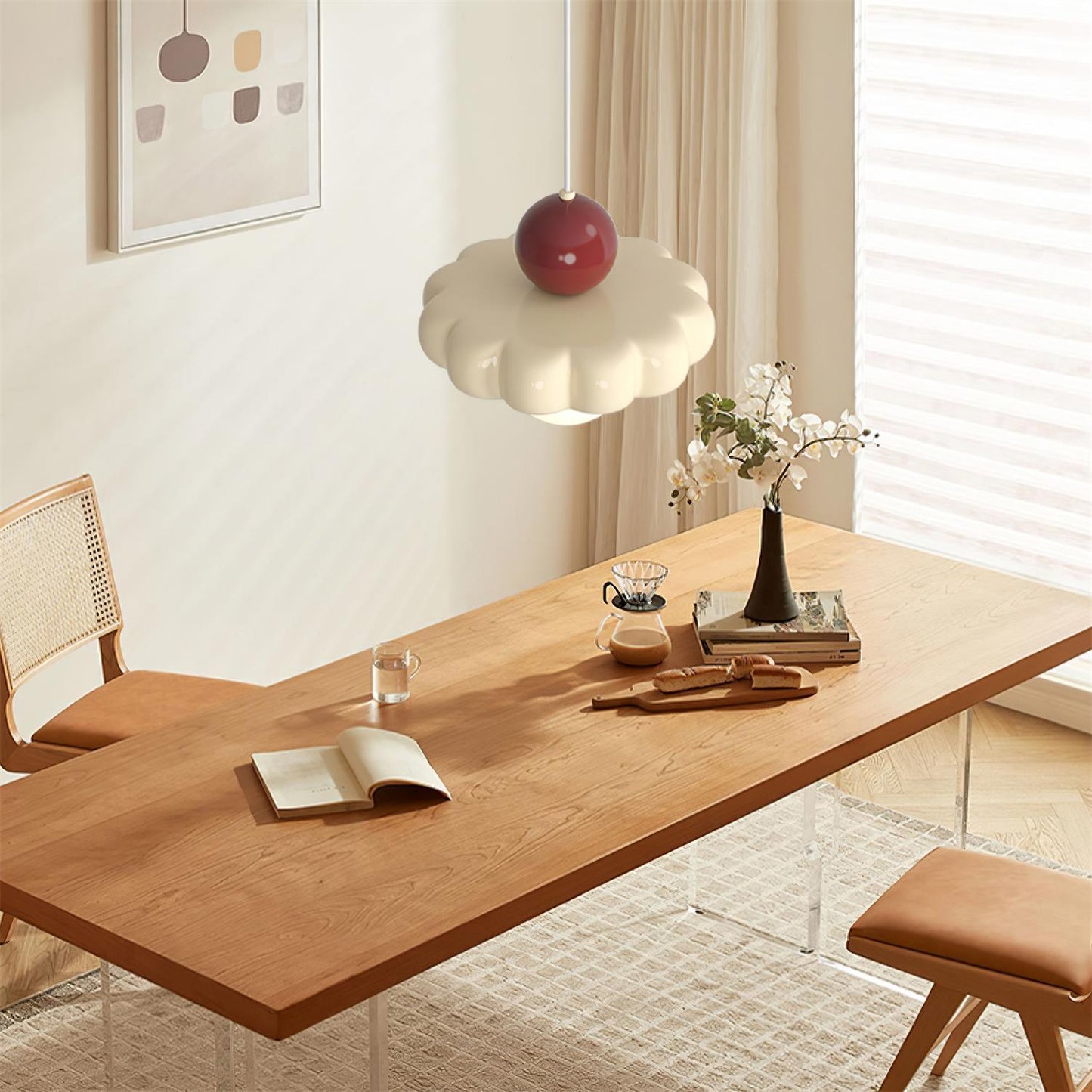 Norda | Nordic Scalloped Dome Floating Globe Pendant Light