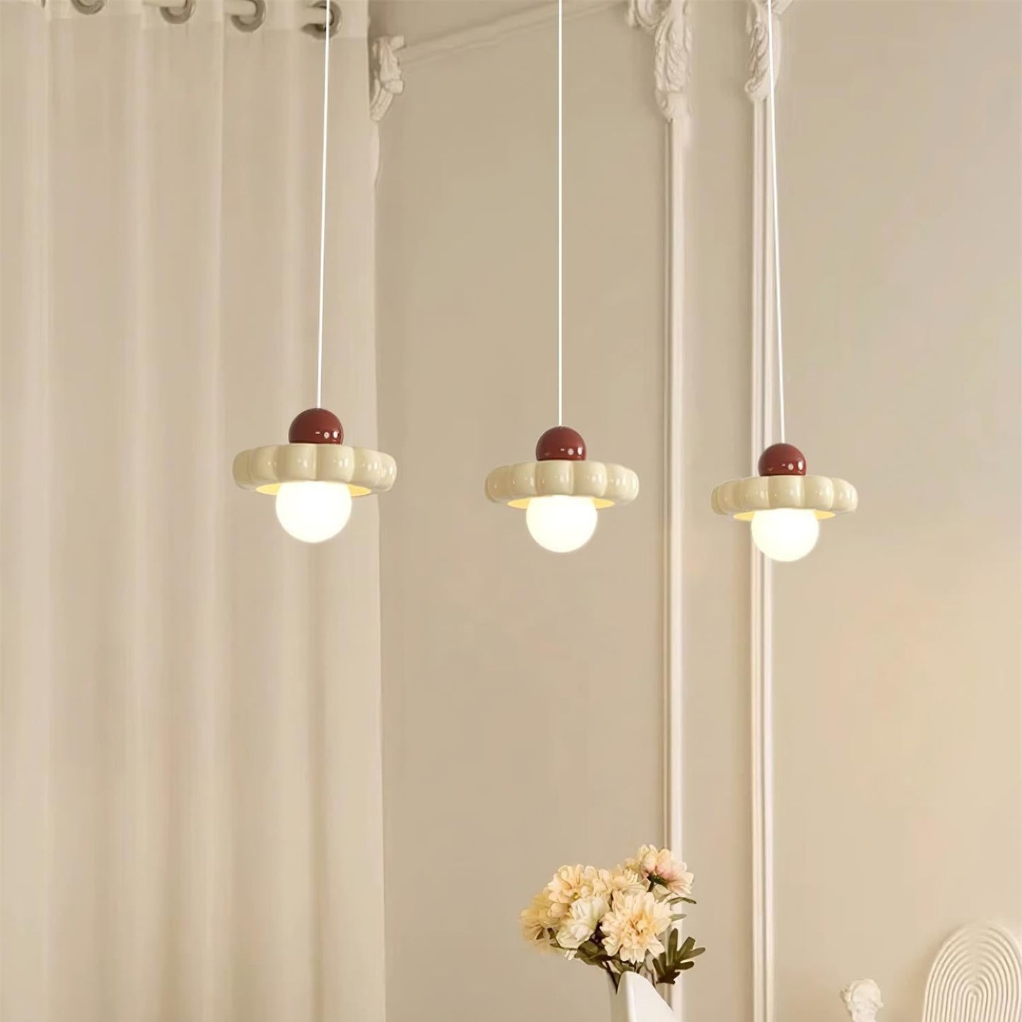 Norda | Nordic Scalloped Dome Floating Globe Pendant Light