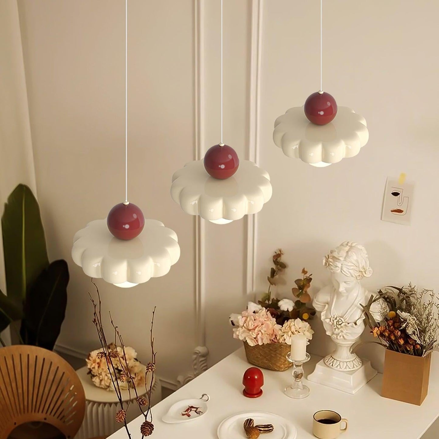 Norda | Nordic Scalloped Dome Floating Globe Pendant Light