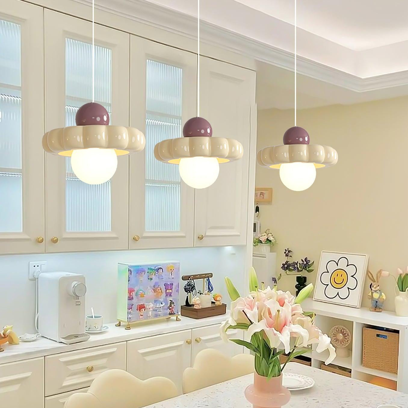 Norda | Nordic Scalloped Dome Floating Globe Pendant Light