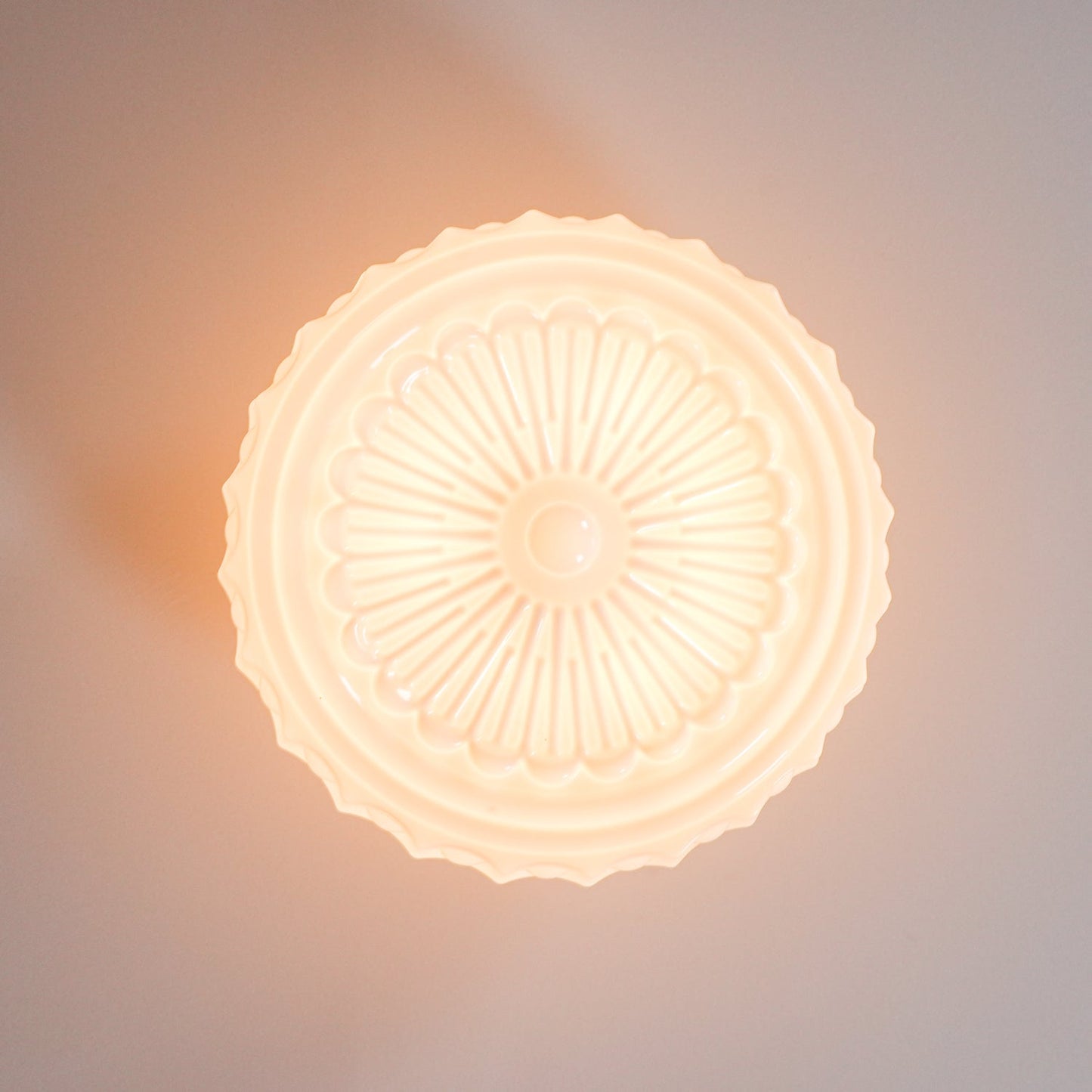 Solvendi | Minimalist Geometric Glass Bowl Semi Flush Ceiling Light