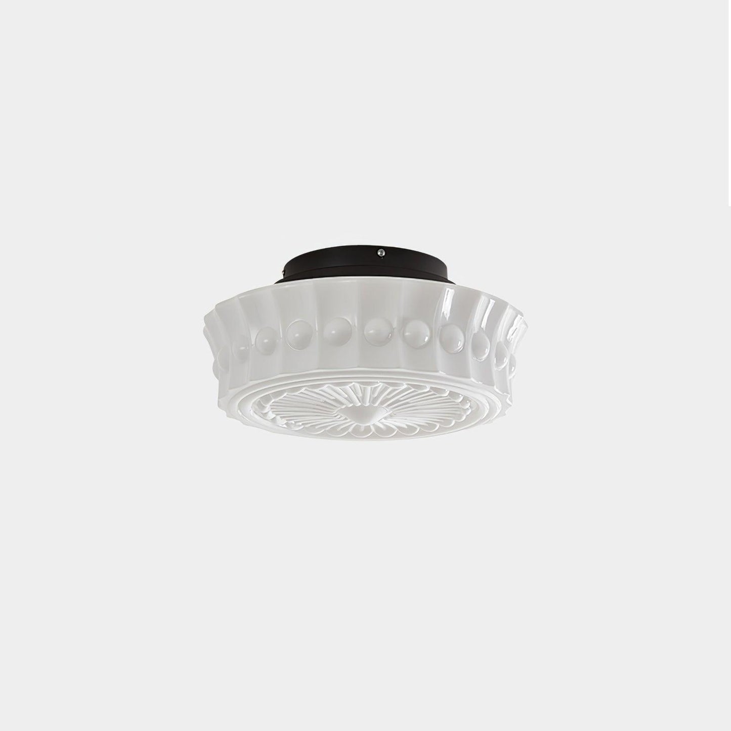 Solvendi | Minimalist Geometric Glass Bowl Semi Flush Ceiling Light