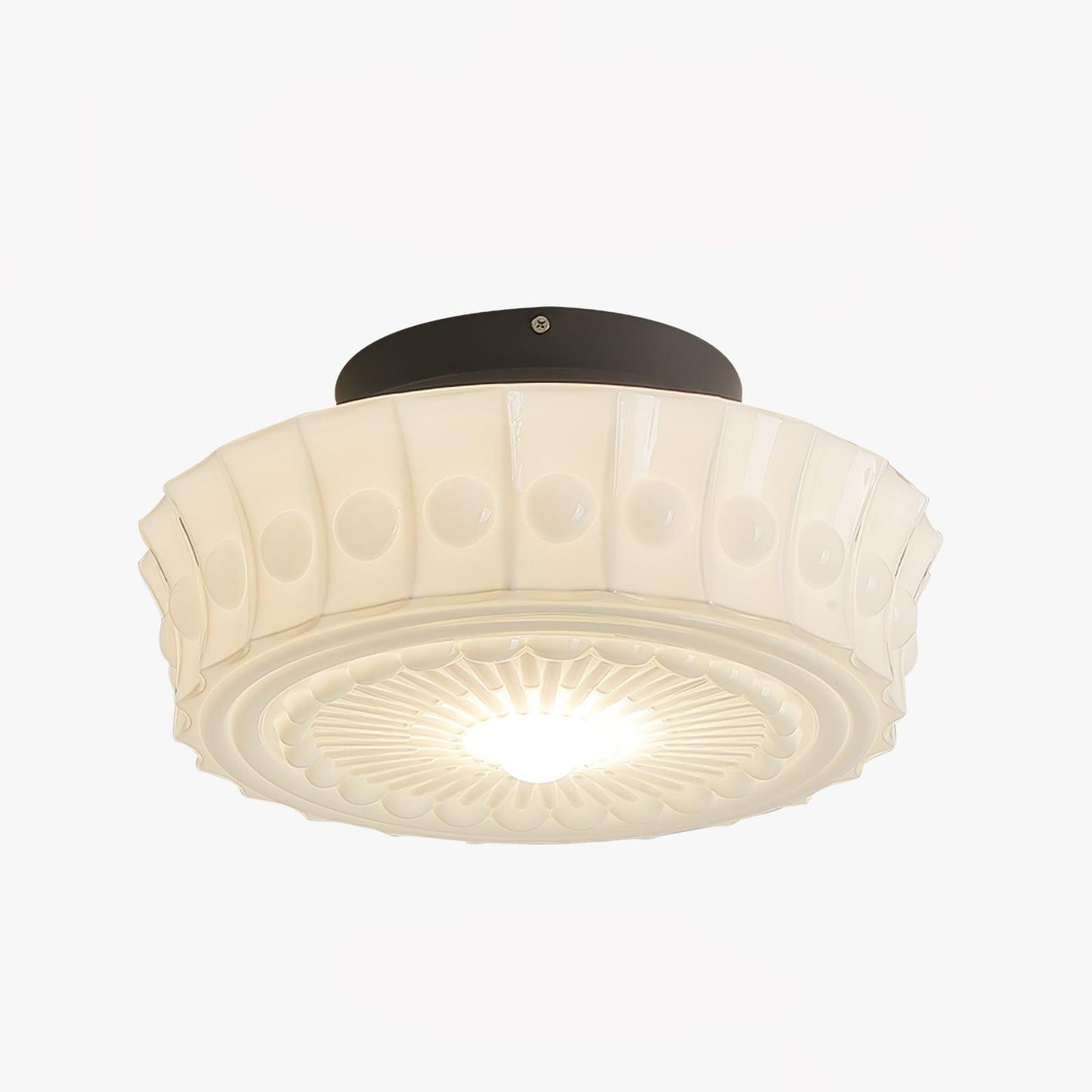 Solvendi | Minimalist Geometric Glass Bowl Semi Flush Ceiling Light