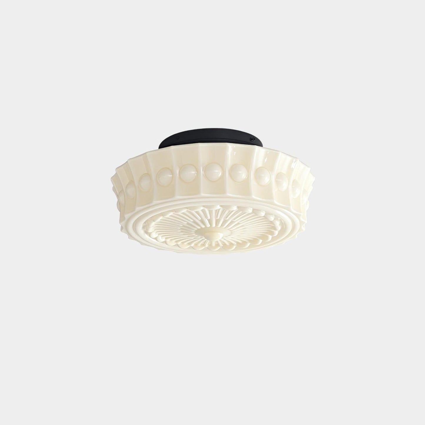 Solvendi | Minimalist Geometric Glass Bowl Semi Flush Ceiling Light