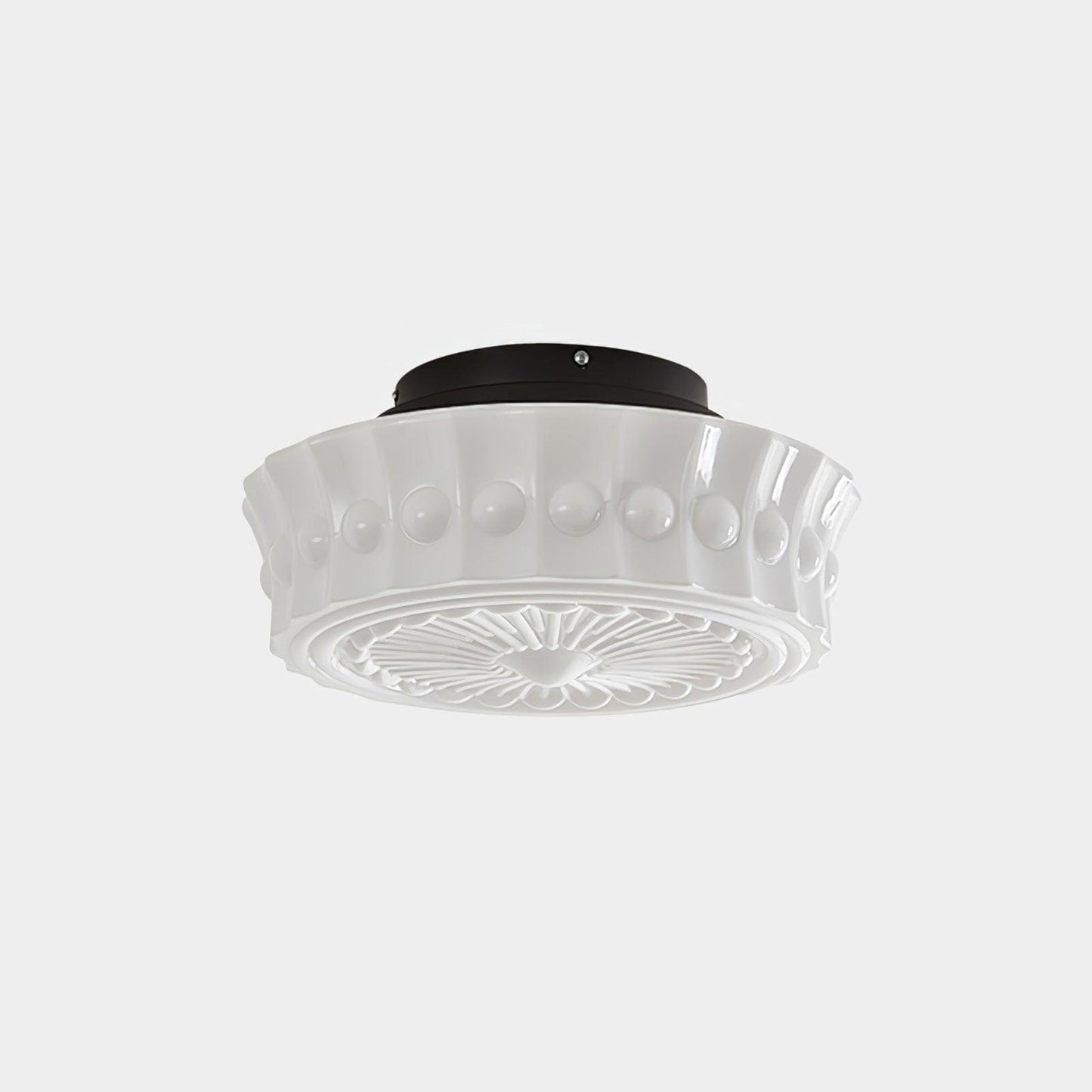 Solvendi | Minimalist Geometric Glass Bowl Semi Flush Ceiling Light