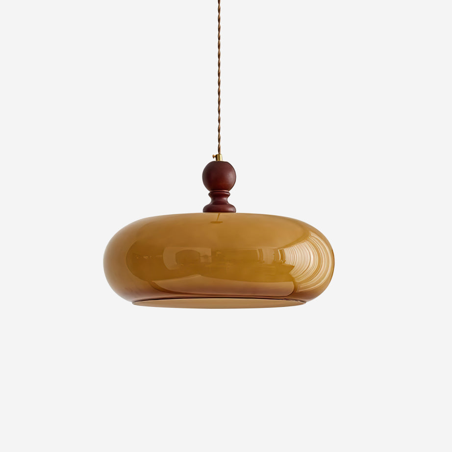 Valnord | Nordic Curvaceous Amber Glass Pendant Light