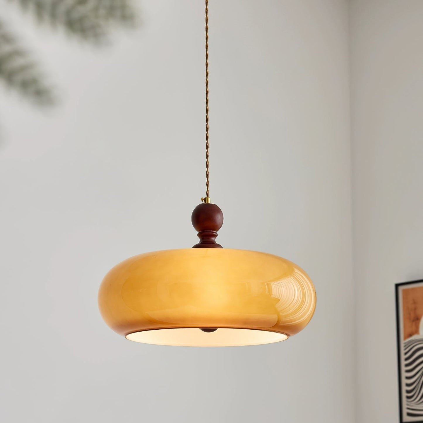Valnord | Nordic Curvaceous Amber Glass Pendant Light
