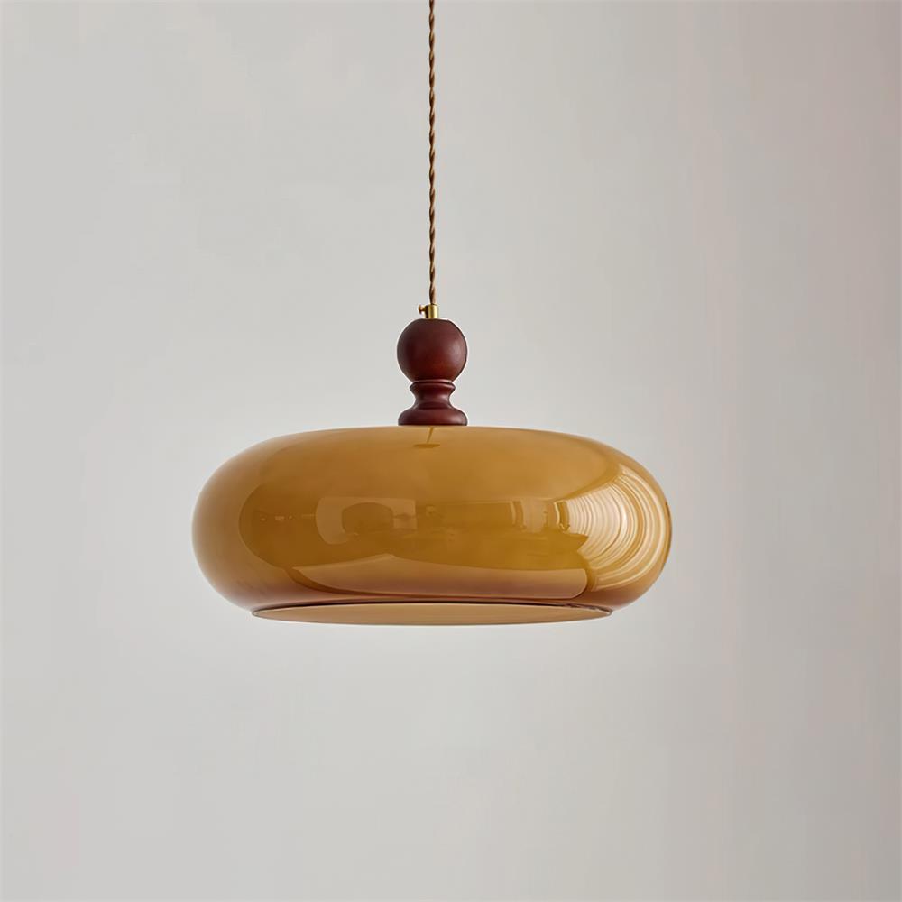 Valnord | Nordic Curvaceous Amber Glass Pendant Light