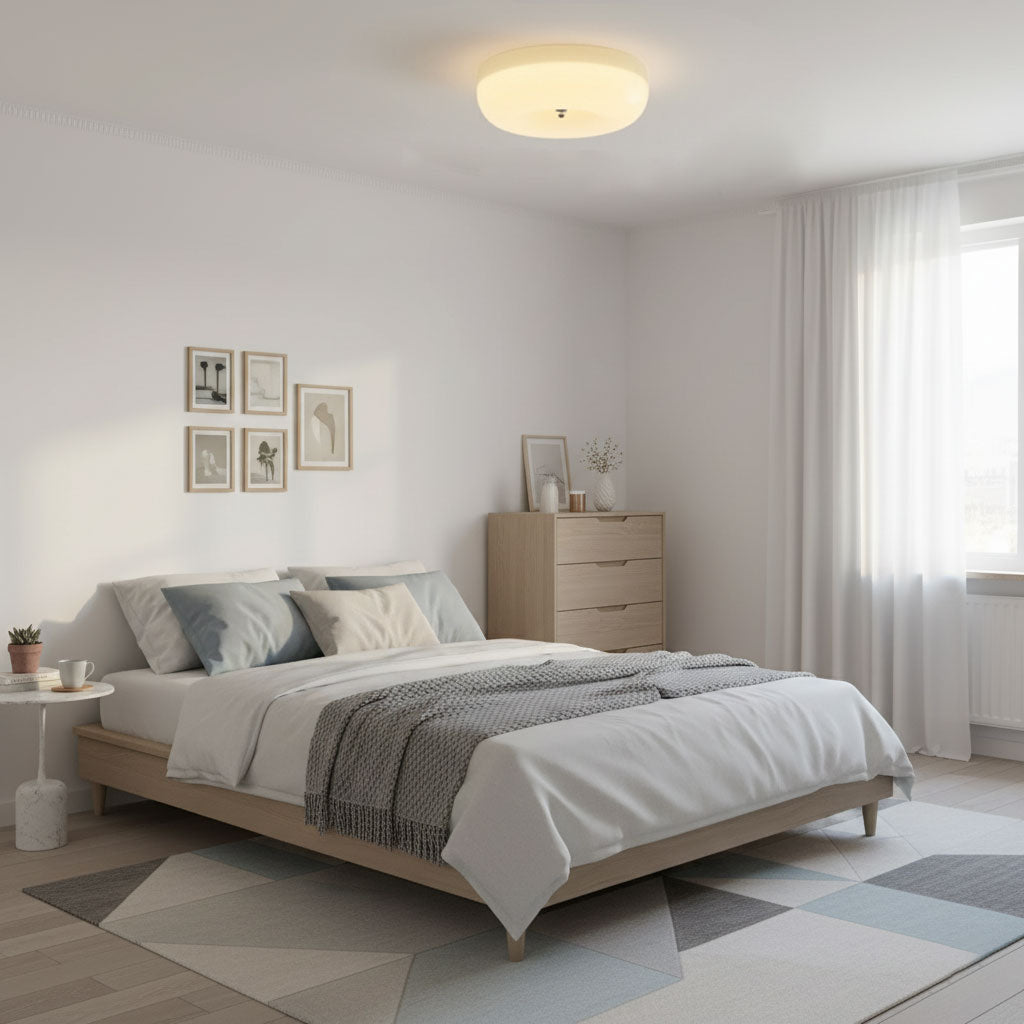 Belvonte | Round Frosted Glass Flush Mount Ceiling Light
