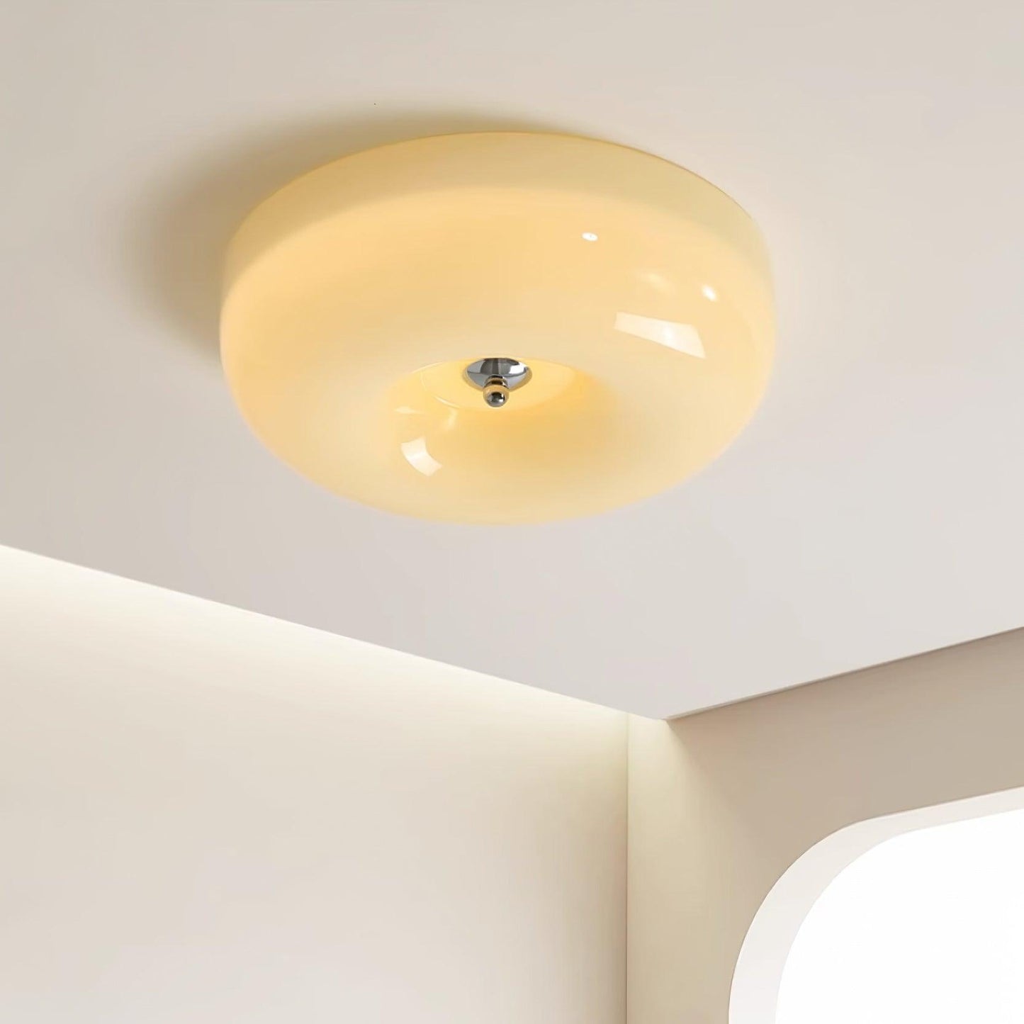 Belvonte | Round Frosted Glass Flush Mount Ceiling Light
