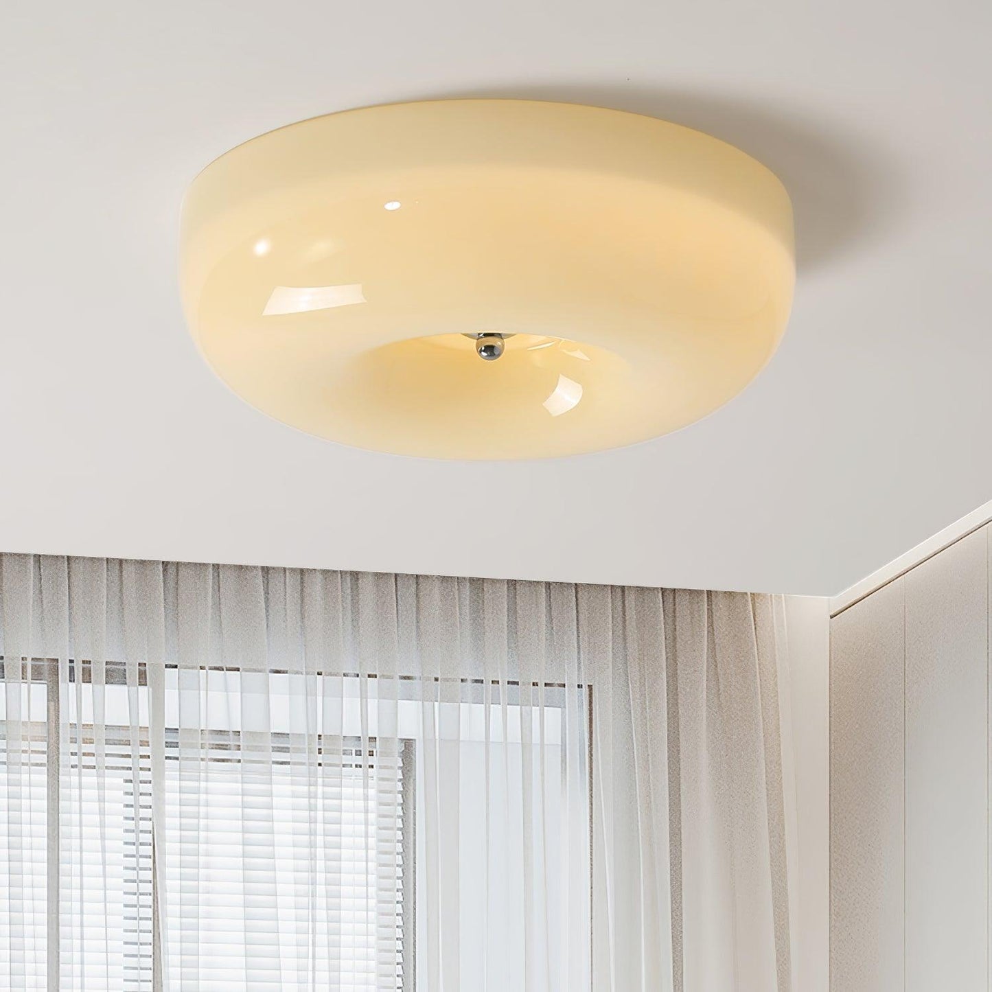 Belvonte | Round Frosted Glass Flush Mount Ceiling Light