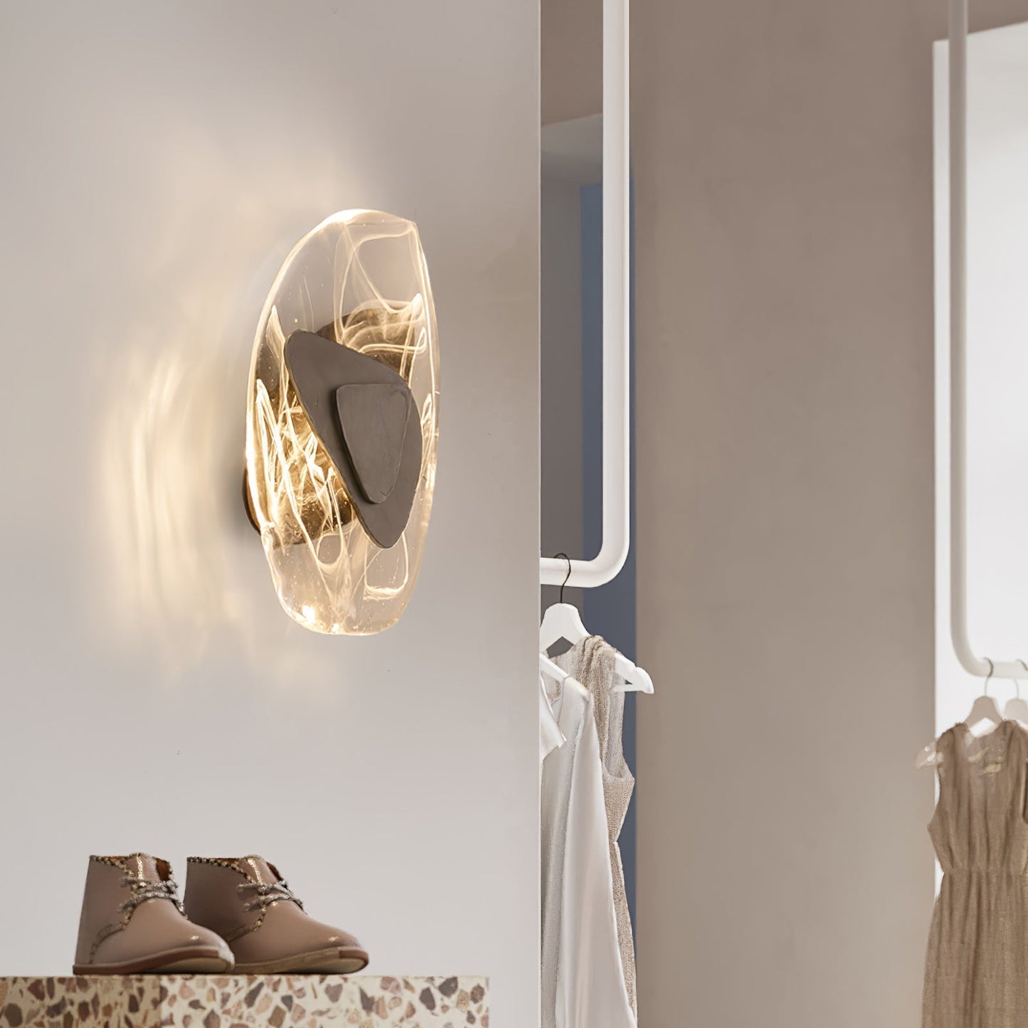 Zoryathen | Translucent Glass Ribbed Sconce Wall Light
