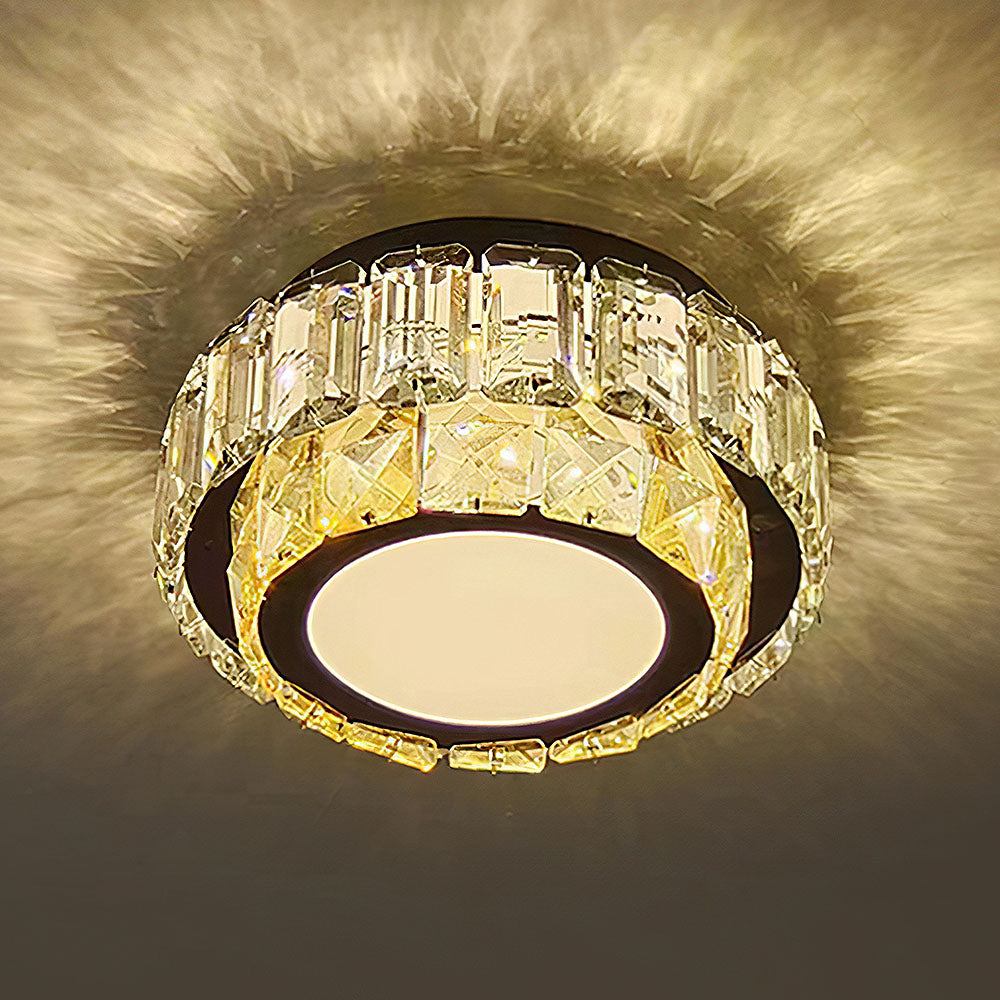 Crysta | Luxury Round Crystal Flush Mount Ceiling Light