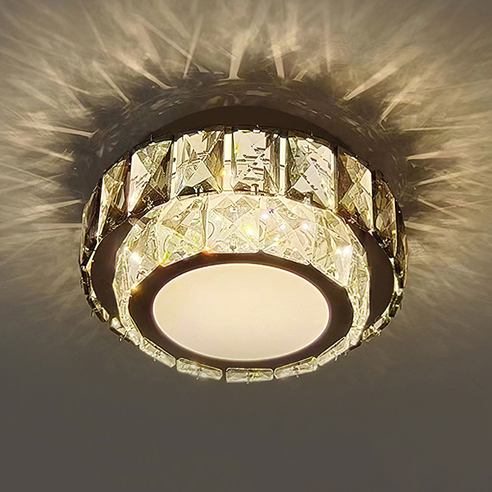 Crysta | Luxury Round Crystal Flush Mount Ceiling Light