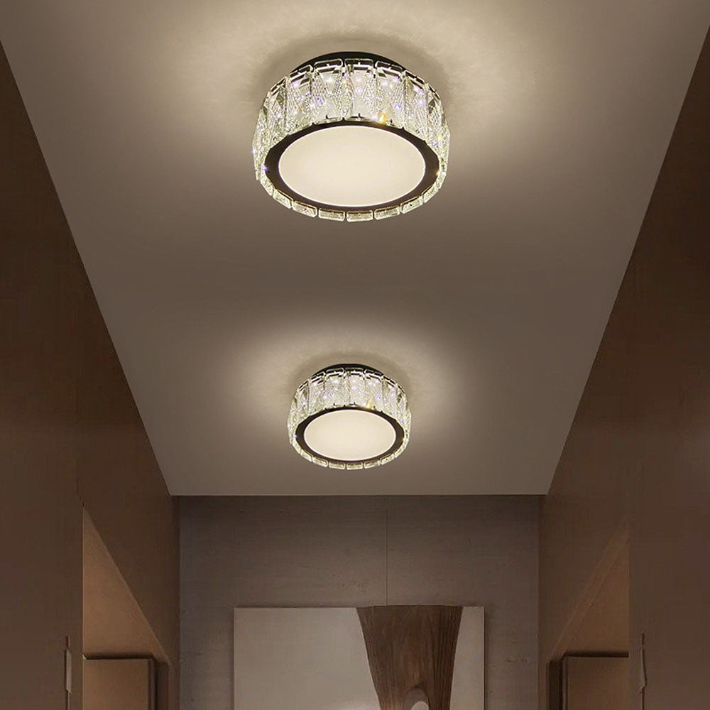 Crysta | Luxury Round Crystal Flush Mount Ceiling Light