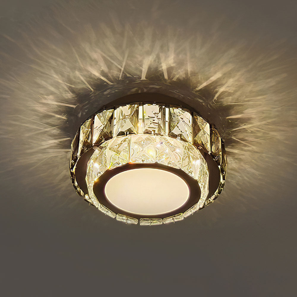 Crysta | Luxury Round Crystal Flush Mount Ceiling Light