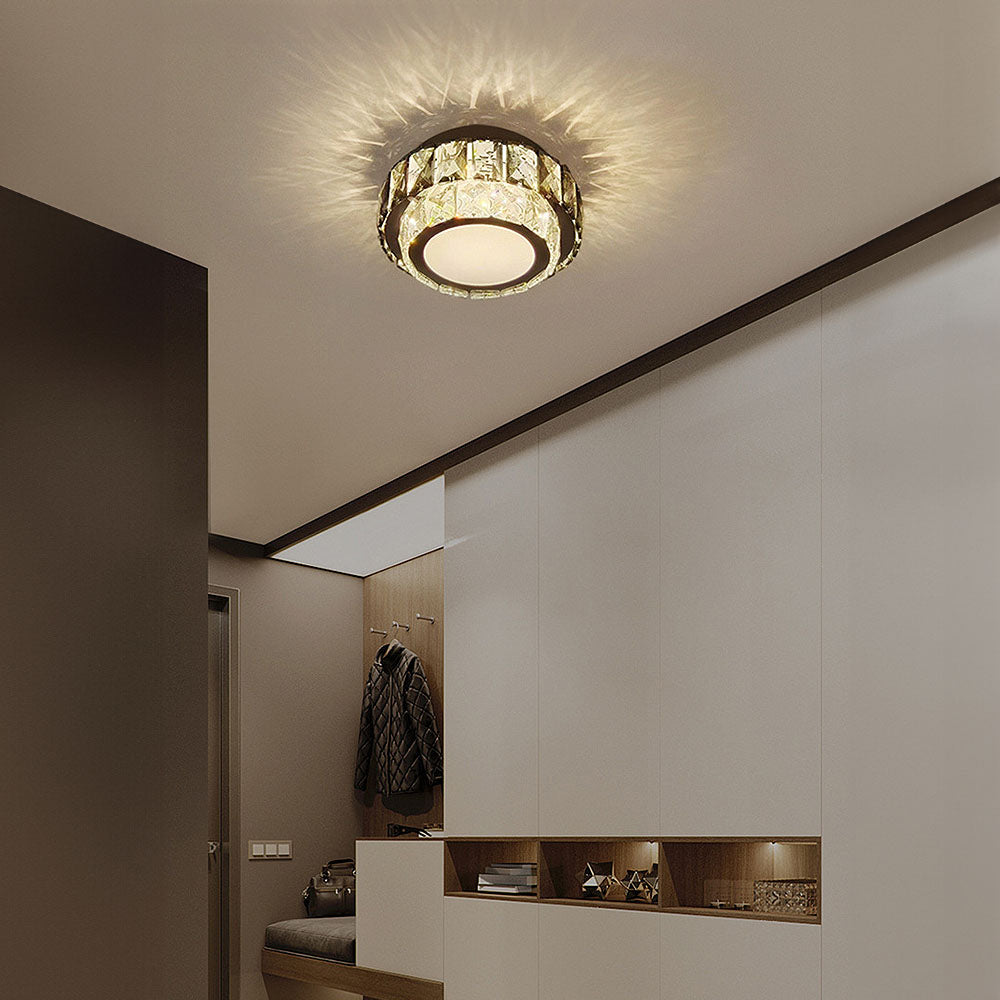 Crysta | Luxury Round Crystal Flush Mount Ceiling Light
