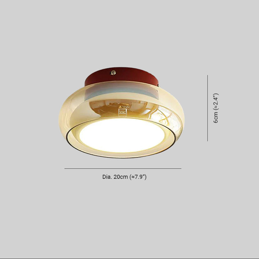 Mora | Luxe Cognac Glass Flush Mount Ceiling Light
