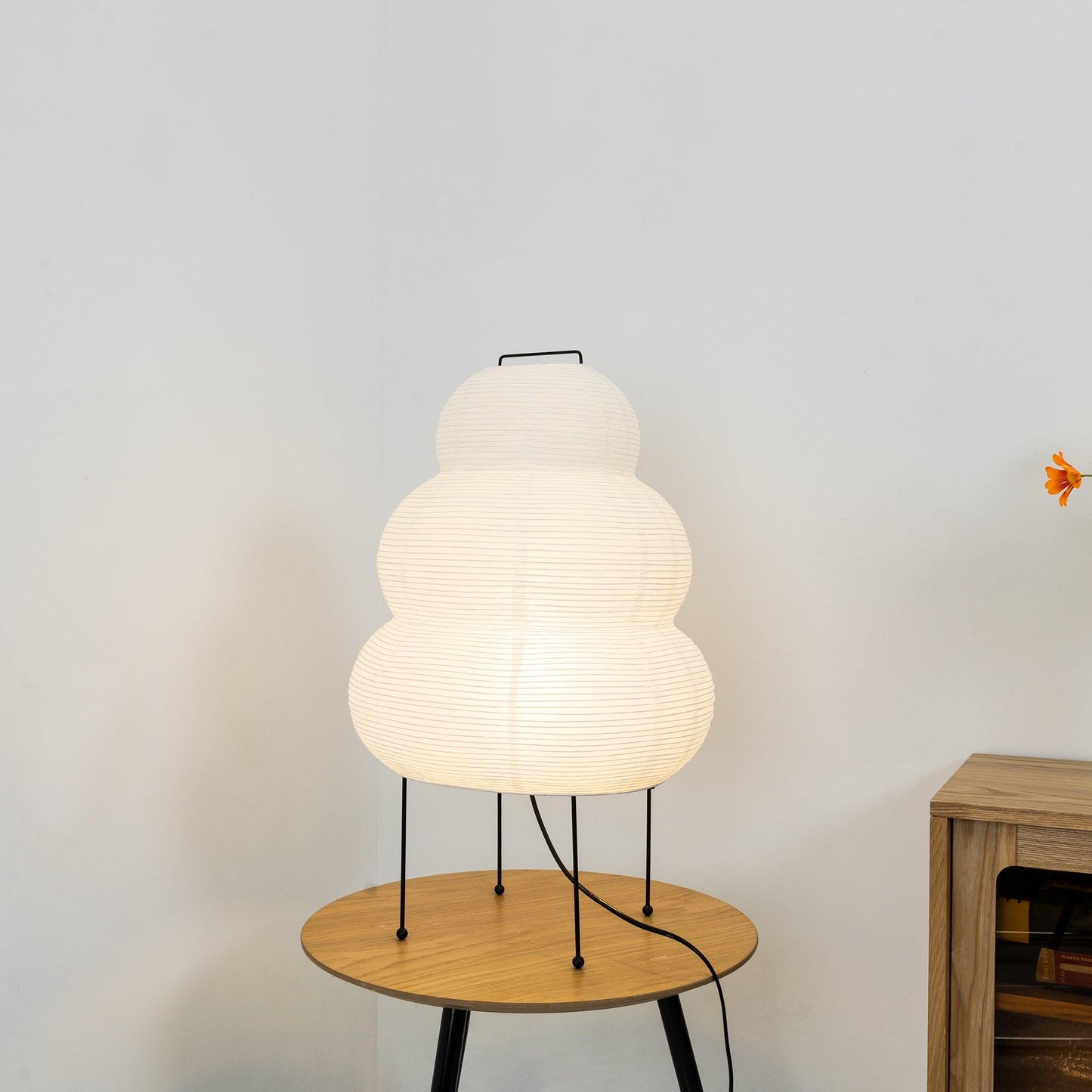 Kryntaleo | Japanese Ribbed Bamboo Silhouette Oriental Accent Table Lamp