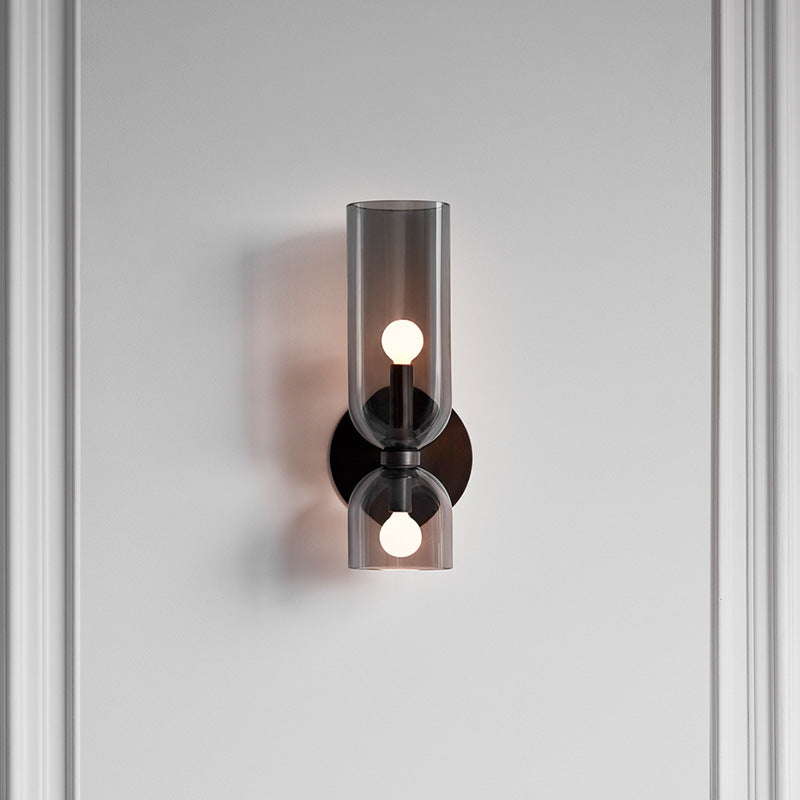 Vaelora | Cylindrical Fluted Glass Vertical Column Wall Light