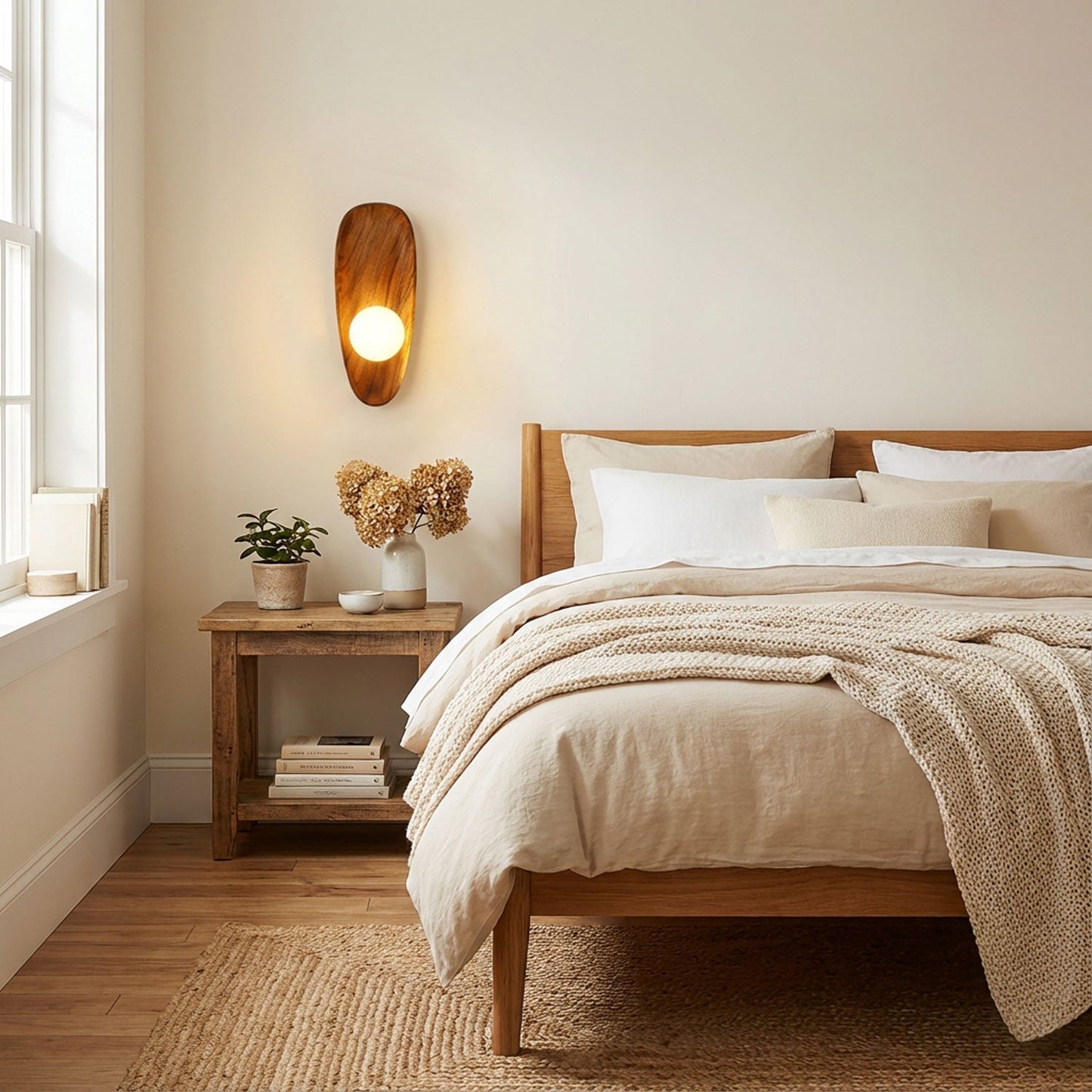 Merivane | Organic Texture Glass Timber Sconce Wall Light