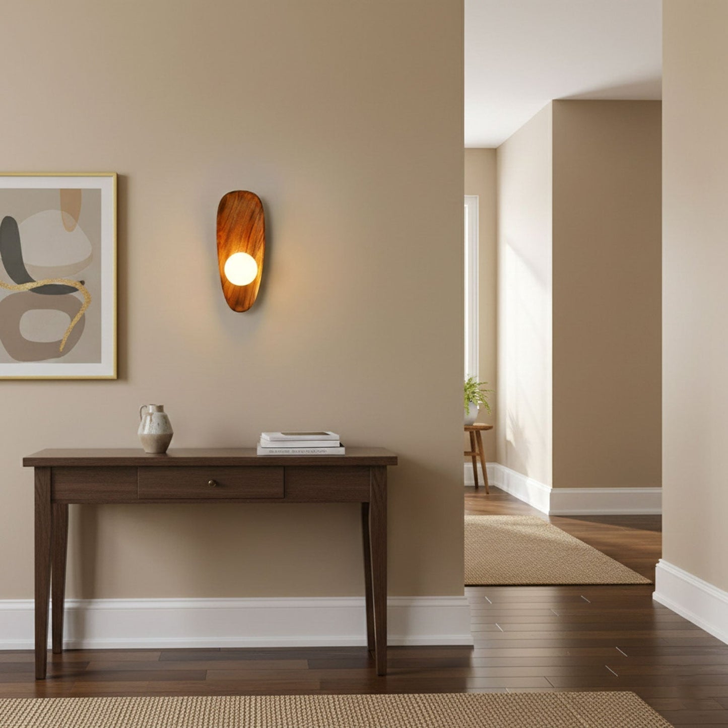 Merivane | Organic Texture Glass Timber Sconce Wall Light