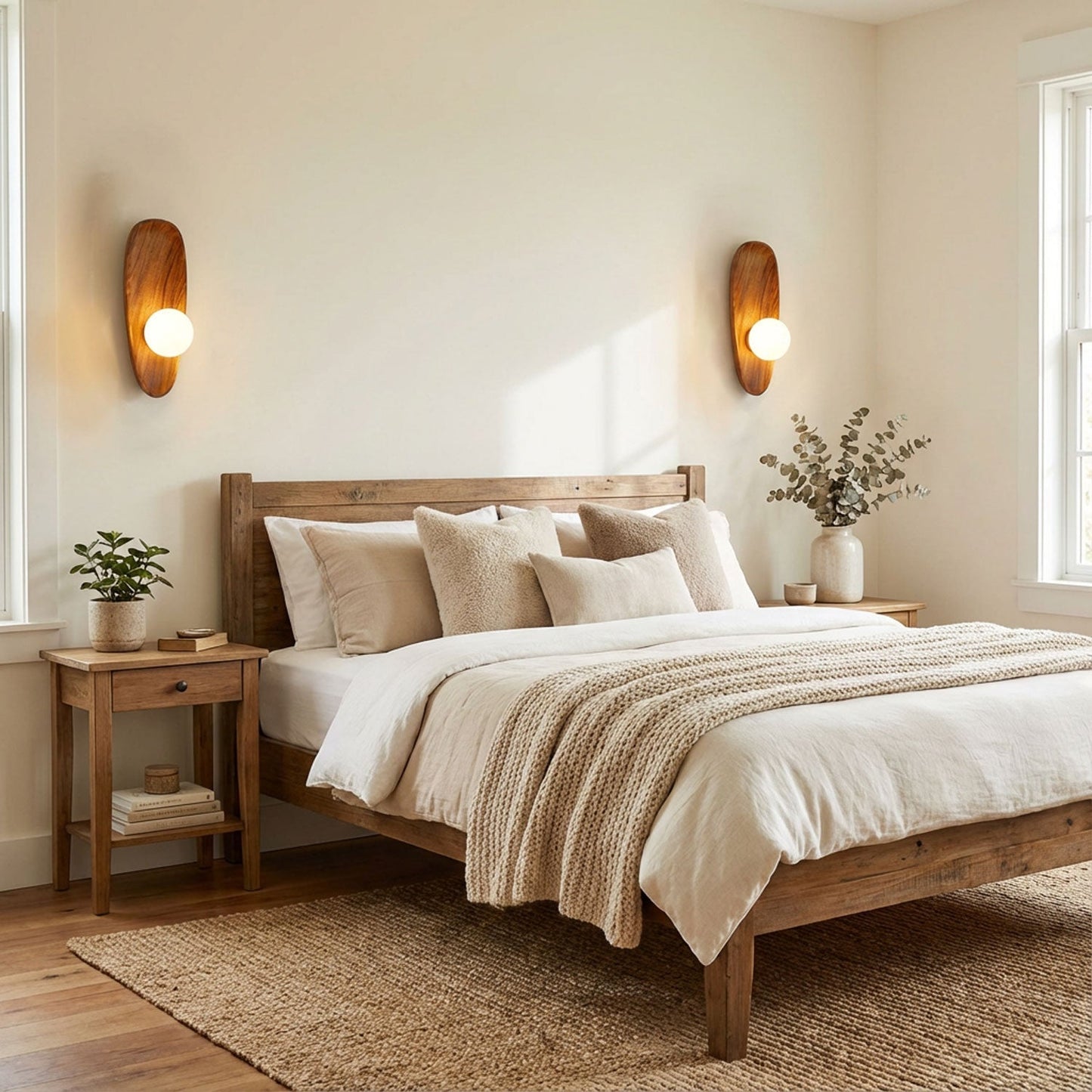 Merivane | Organic Texture Glass Timber Sconce Wall Light