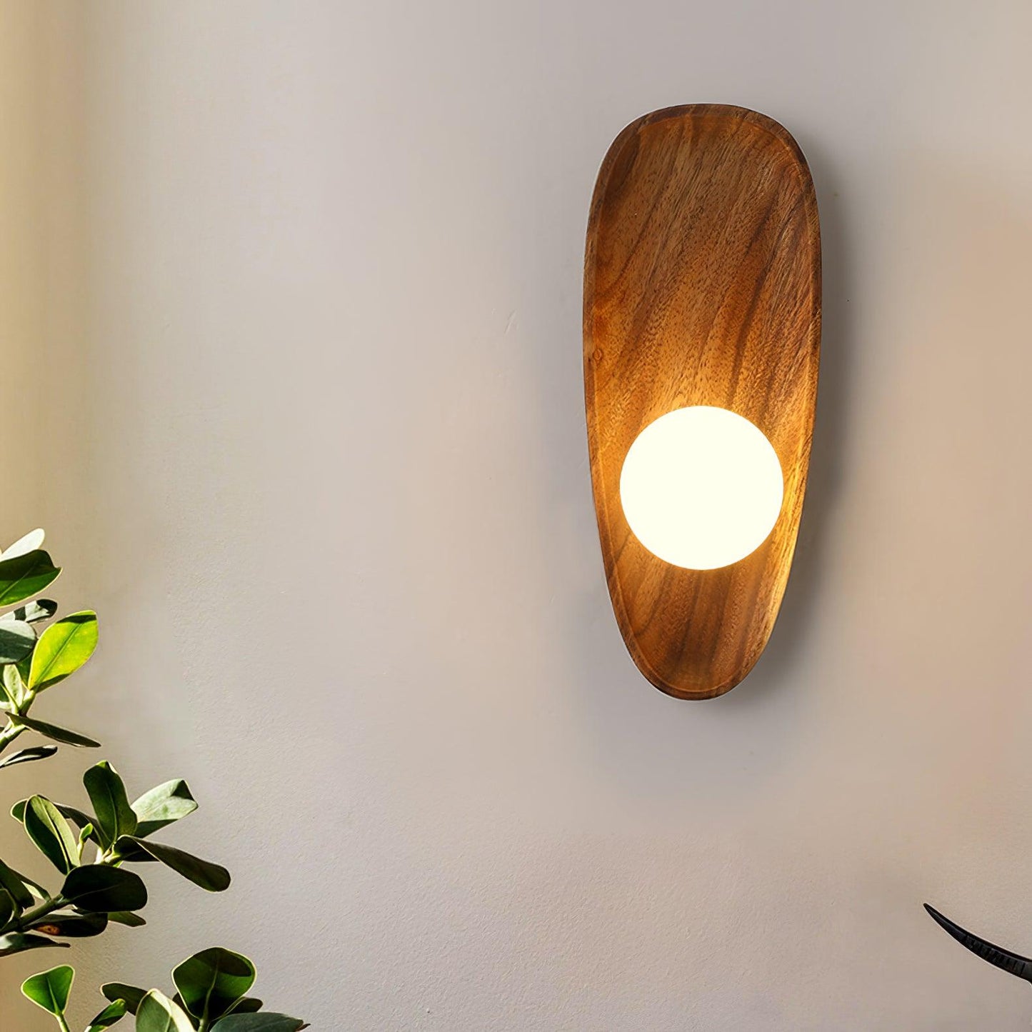 Merivane | Organic Texture Glass Timber Sconce Wall Light