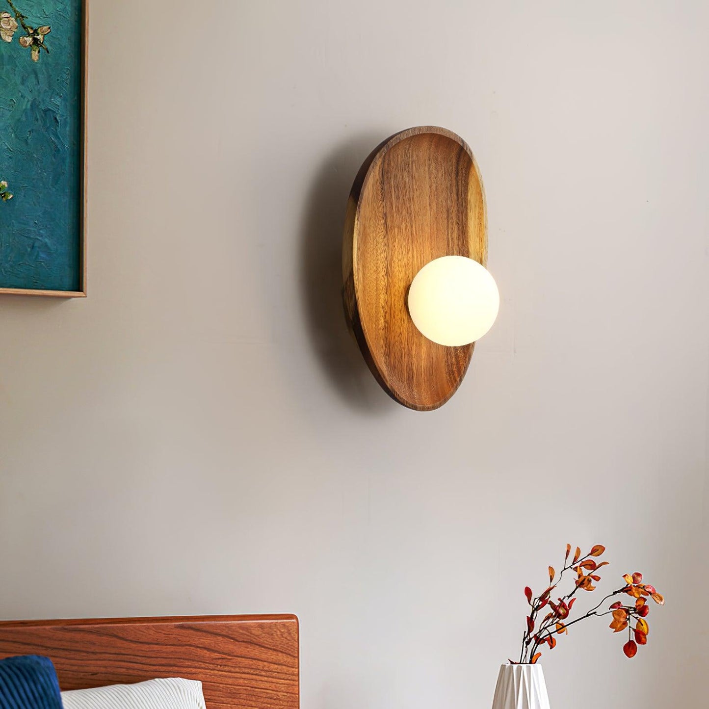 Merivane | Organic Texture Glass Timber Sconce Wall Light