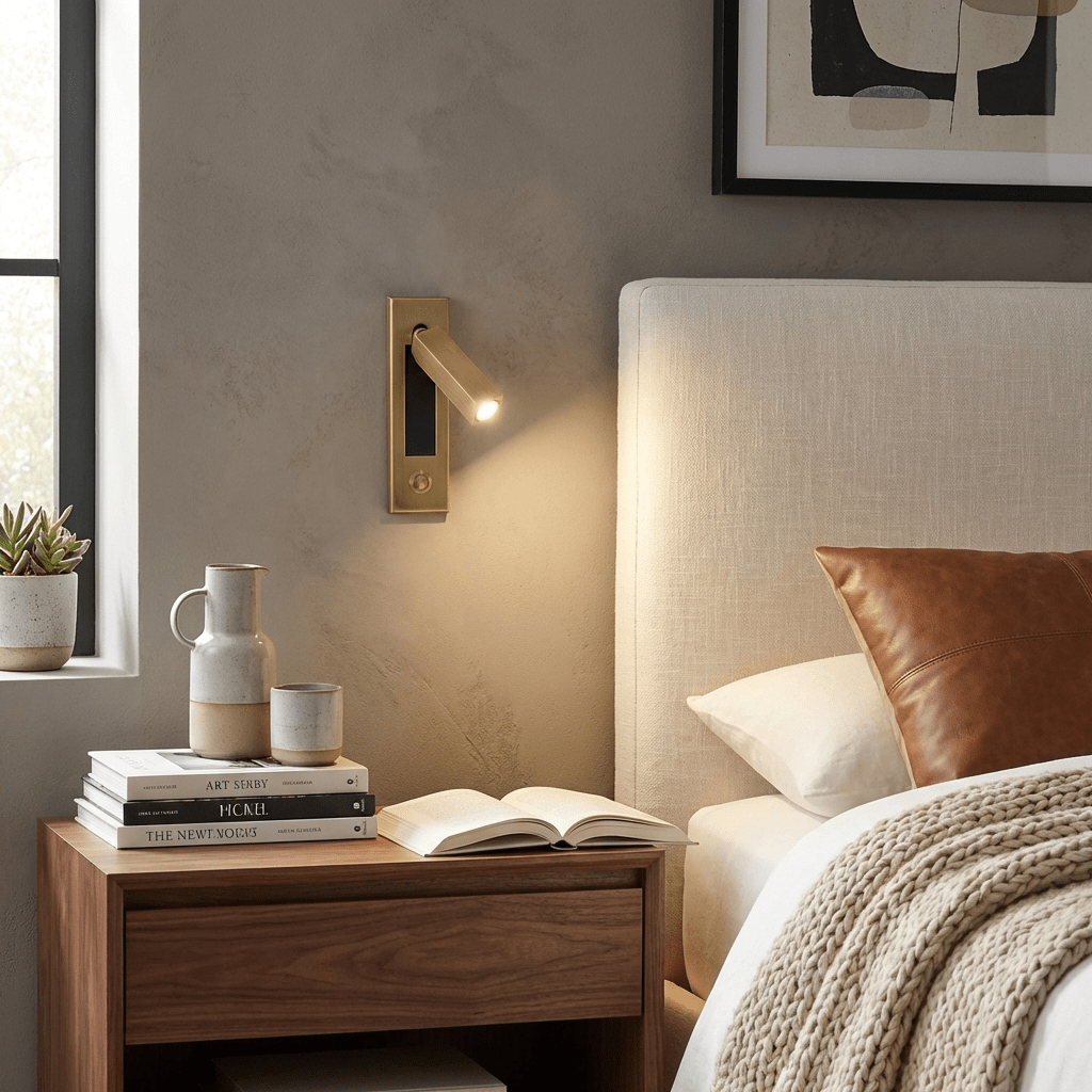Vaelenor | Minimalist Concealed Retractable Bedside Reading Wall Light