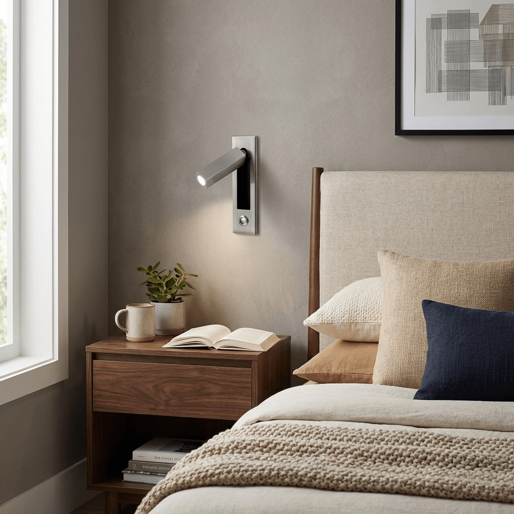 Vaelenor | Minimalist Concealed Retractable Bedside Reading Wall Light