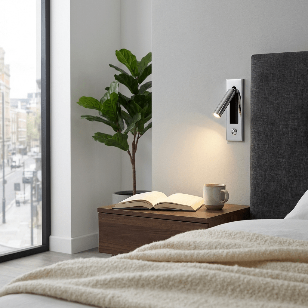 Vaelenor | Minimalist Concealed Retractable Bedside Reading Wall Light