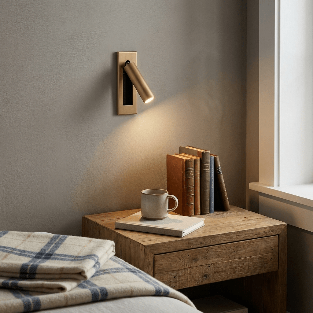 Vaelenor | Minimalist Concealed Retractable Bedside Reading Wall Light