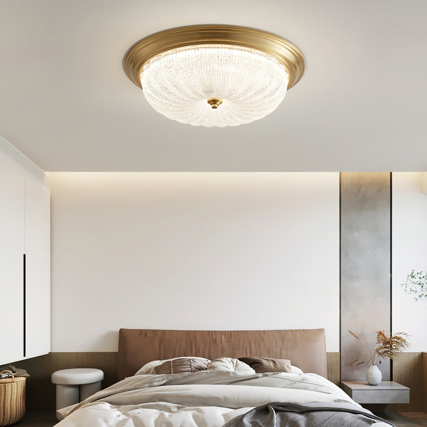 Elvore | Grand Ornate Frosted Glass Vaulted Flush Mount Ceiling Light