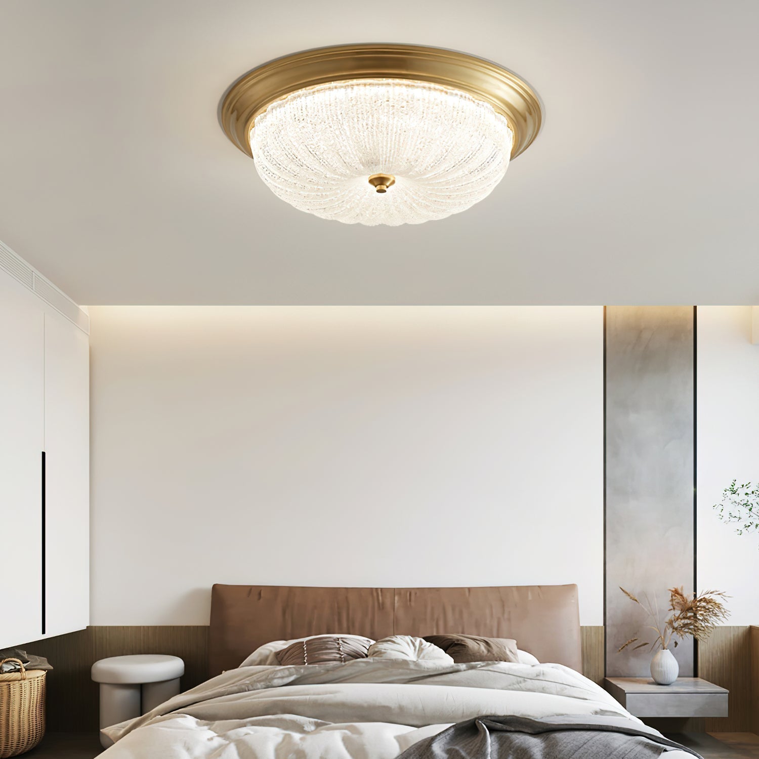 Elvore | Grand Ornate Frosted Glass Vaulted Flush Mount Ceiling Light