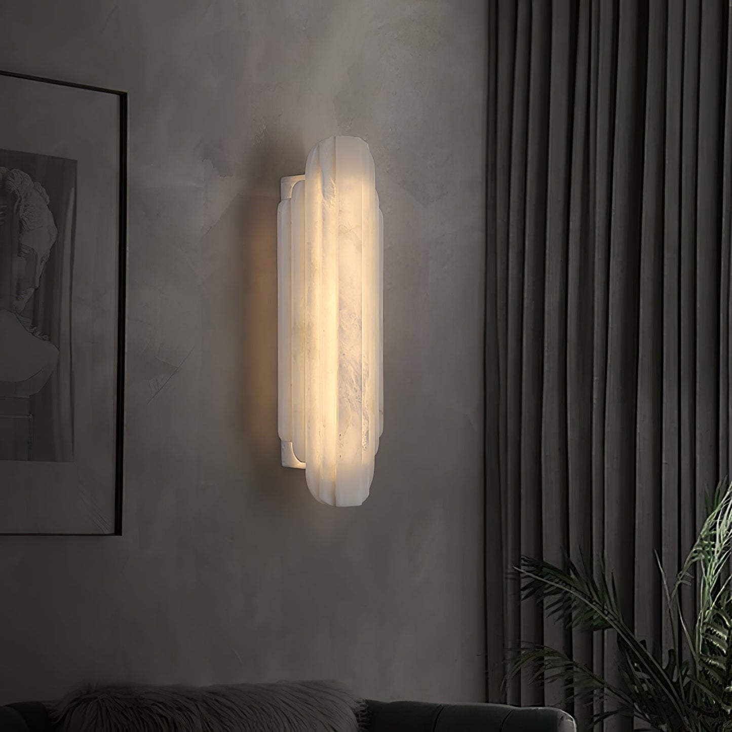 Aethelard | Art Deco Alabaster Pillar Architectural Wall Light