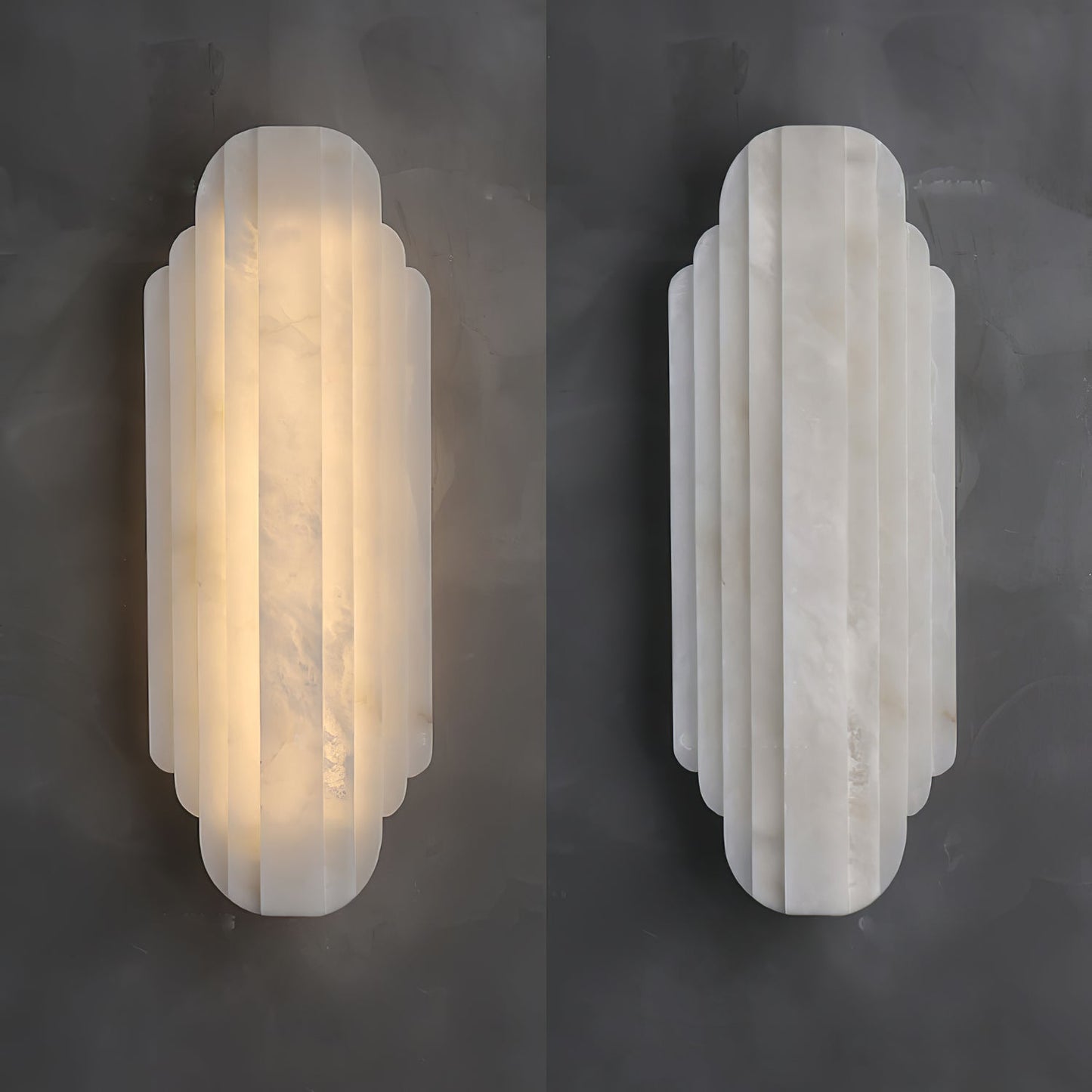 Aethelard | Art Deco Alabaster Pillar Architectural Wall Light