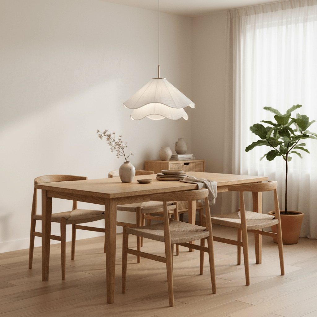 Corisande | Layered Pleated Fabric Floral Pendant Light
