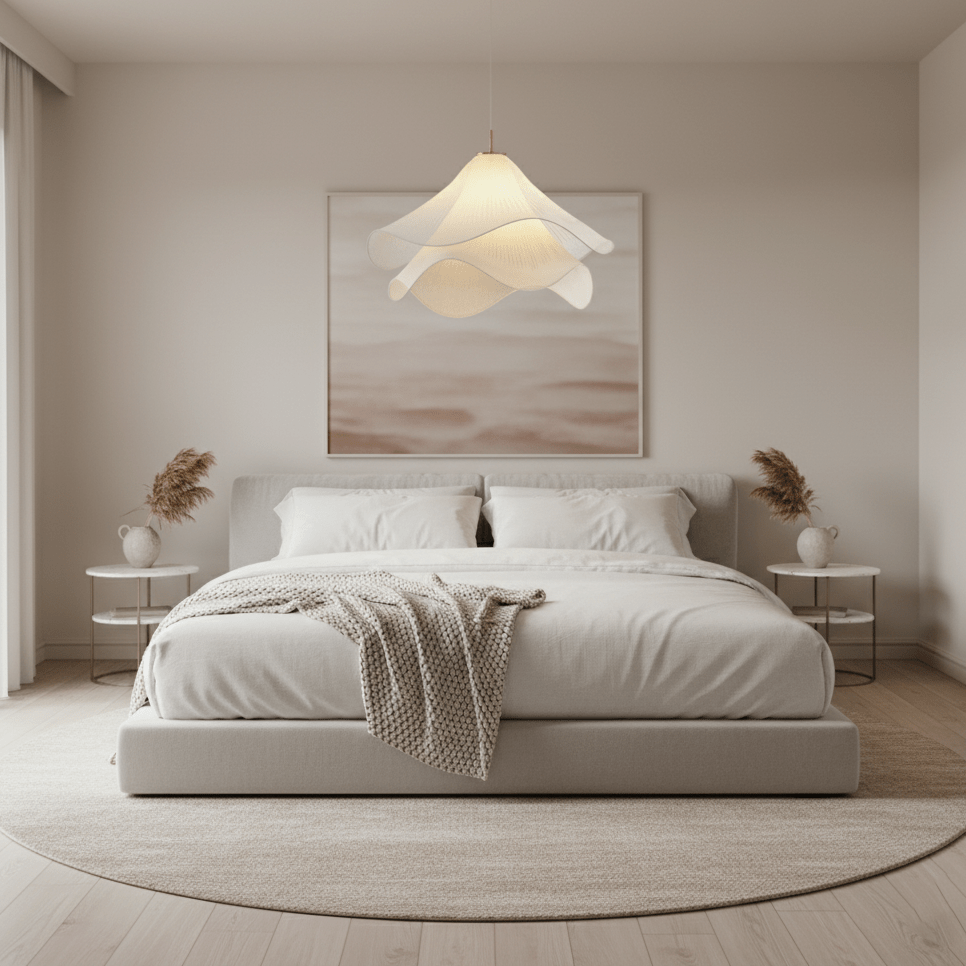 Corisande | Layered Pleated Fabric Floral Pendant Light