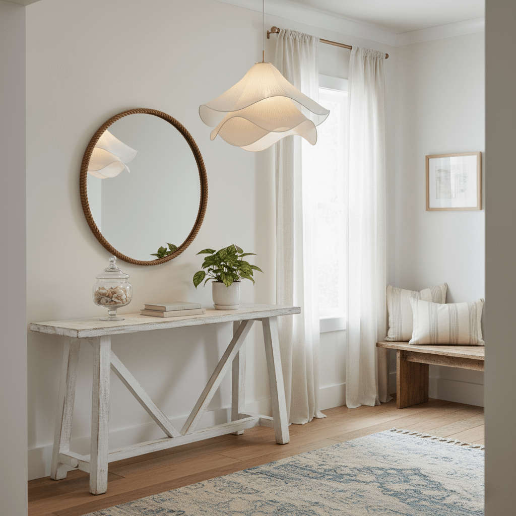 Corisande | Layered Pleated Fabric Floral Pendant Light