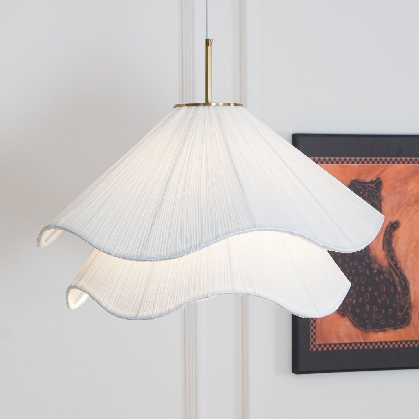 Corisande | Layered Pleated Fabric Floral Pendant Light